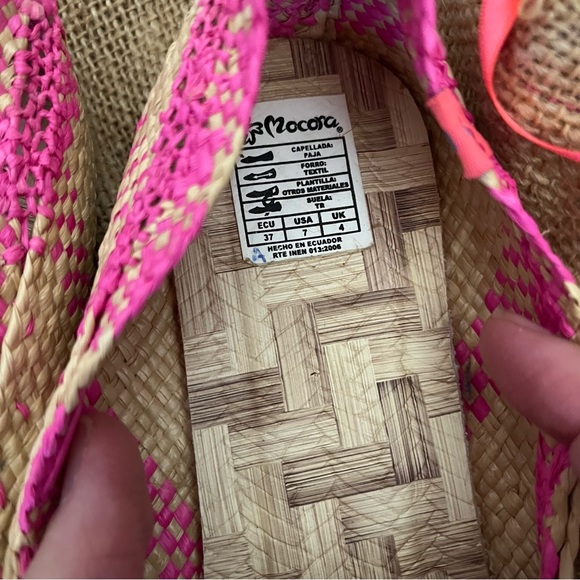 Brand New Flats Handcrafted Lightweight Woven Pink/Tan - Picture 5 of 6